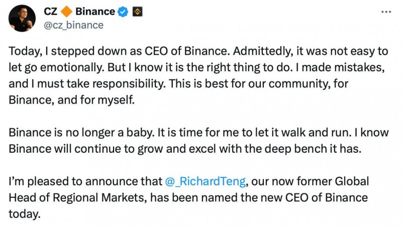 Чанпен Чжао признал себя виновным и уходит с поста руководителя Binance. Что будет с криптобиржей дальше?